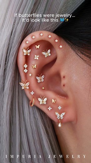 A flutter of beauty on the ear—this butterfly curation idea is absolutely mesmerizing.🦋✨ . . . . . . #earpiercings #earrings #piercings #earringsofinstagram #earringstyle #curatedear #earringshop #earringaddict #earringswag #earringstagram #cartilagepiercing #traguspiercing #helixpiercing #jewelry #piercinggirl #daithpiercing #conchpiercing #rookpiercing #earcuration #cartilagepiercings #earstack #earstyle #earstylist #newpiercing #earpiercing #flatpiercing #snugpiercing #lobepiercing #forwardh