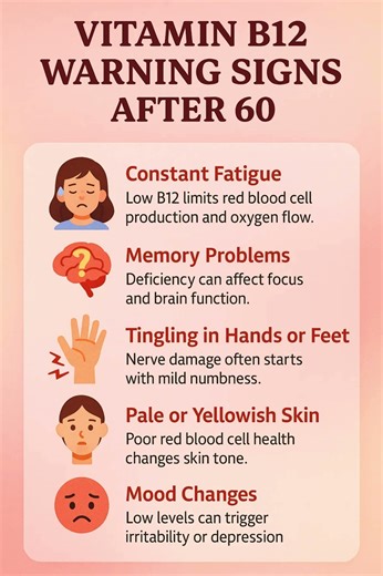 Tired All the Time After 60? It Might Be Low Vitamin B12 ⚠️