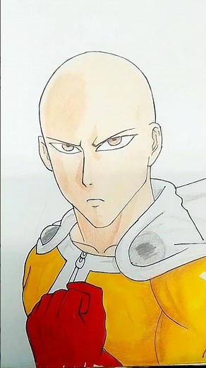 How to Draw Saitama Easily🥶 | One Punch Man Drawing Tutorial ✏️. #tutorial #anime #ytshorts #saitama