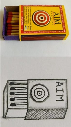 How to draw the 3D Matchbox | Realistic Matchbox in 3D | Drawing Tutorial | Easy Matchbox drawing