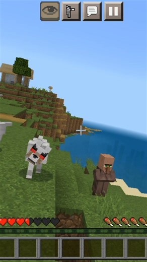 Taming a minecraft wolf (Gone wrong) #craftingandbuildinggame #game # funnyshort