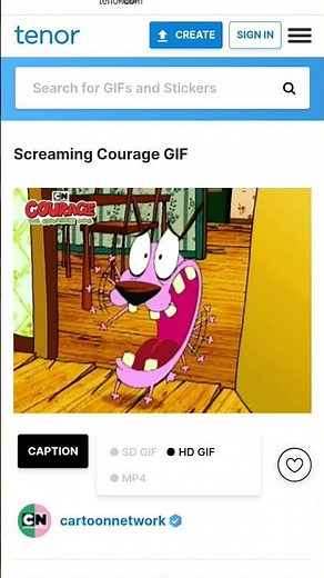 Courage the Cowardly Dog; Courage Screaming GIF