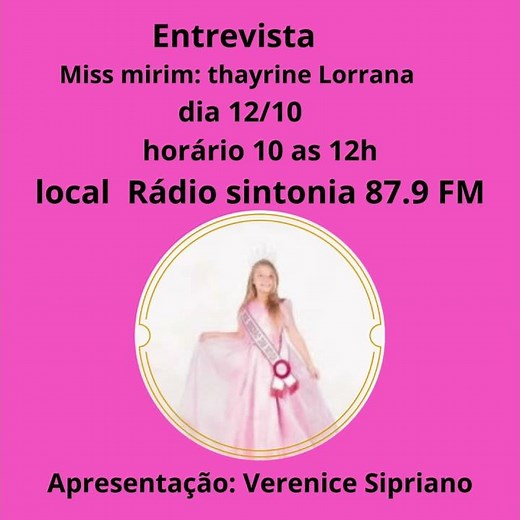 entrevista com a Miss mirim thayrine Lorrana #arvore #miss #crianças