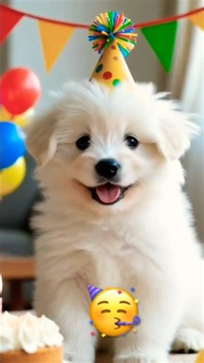 Cute Puppy Happy Birthday 🎉🐶 | Adorable Puppy Birthday Wishes#shorts #happybirthday #shortsfeed