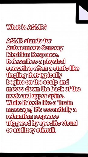 ASMR - Meaning, Long Form, Definition - Relaxation Signal for Better Sleep - Sound that cause Sleep