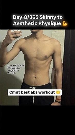 Day-8/365 Skinny boy six pack abs transformation 💪 #abs #gym #gymrat #bodybuilding #sixpack