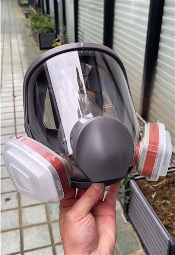 Full face gas mask respirator to have for home projects, emergencies, and being prepped. #gasmask #respirator #facemask #emergencypreparedness #tiktokshopjumpstartsale