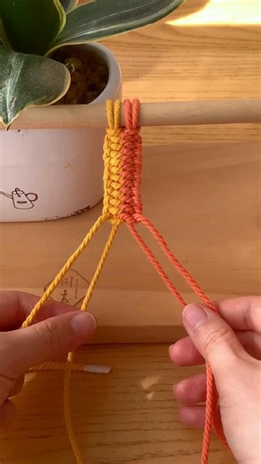 SHEweave on Instagram: "🪢New Free Macramé Class: 2 daily 2 AM, 5-min creative knots! Leave a cute ❤️ if you love this series—it fuels my free tutorials! ✨NO.8: Orange and yellow color-blocked macramé knot #DIY #Macrame #MacrameTutorial #Handmade #Boho #OrangeYellowMacrame #ColorBlockMacrame #5MinuteMacrame #DailyMacrame #MacrameKnots #BeginnerMacrame #MacrameInspo #MacrameProjects #MacrameForBeginners #MacrameKnotTutorial #MacrameClass #DailyCraft #HandmadeCraft #MacrameCommunity #CraftTutorial