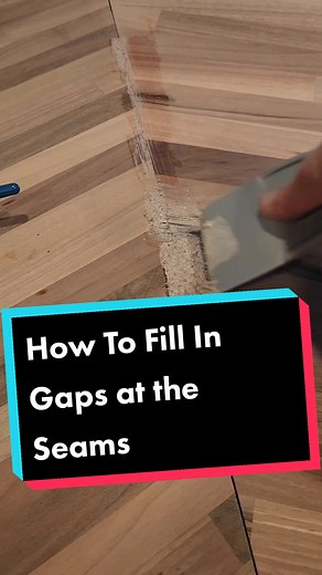 Easy Tip to fill I'm those gaps at the seam #thedailydiy #diy #doityourself #diyproject #reno #butcherblockcounters #woodwork #diyhack #learnontiktok #kitchenreno