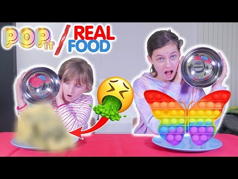 POP IT FOOD VS REAL FOOD (ça tourne mal !) Pop It Challenge Kalys VS Athéna !
