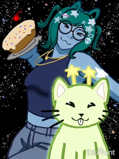 Alien Girl Pranks Her Cat in Space 👽🎂 | Speedpaint