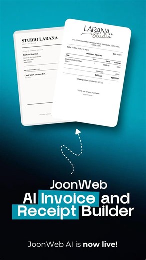 Create Custom Invoices in Seconds | JoonWeb AI Invoice & Receipt Builder