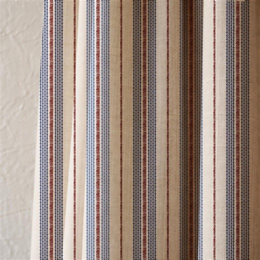 Striped Linen Curtain Panel, Coastal Farmhouse Style, Light Filtering - Etsy