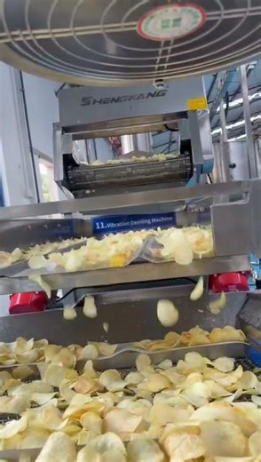 How Potato Chips Are Fried & De-Oiled | Fully Automatic Frying Line #potatoprocessing