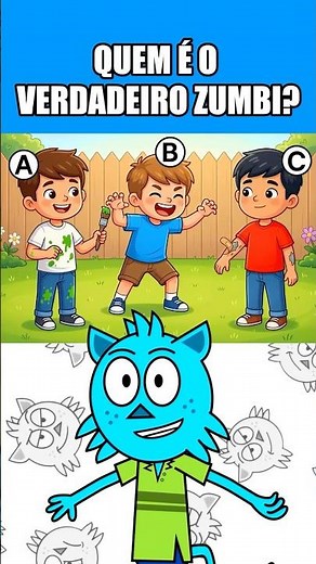 Quem é o verdadeiro zumbi? 🧟‍♂️ #shorts #desafio #quiz
