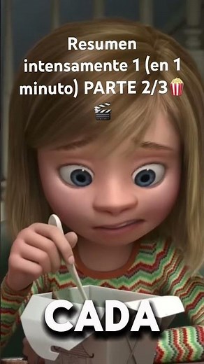Resumen intensamente 1 (en 1 minuto) parte 2/3🍿 #disney #pixar #intensamente #cine #cinema #retro