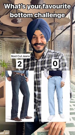 888K views · 800 reactions | Famous bottom challenge  What’s your favourite? #fashion #challenge #jeans #pants #style | Santwinder Singh Waraich | Facebook