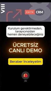 SuiteCrm Ücretsiz Demo İnceliyoruz, kurulum gerektirmez.
