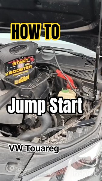 How to Jump start Vw Touareg/battery jump start location #carhow