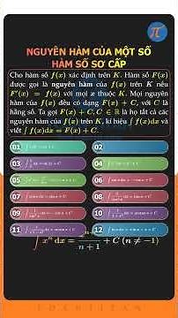 NGUYÊN HÀM CỦA MỘT SỐ HÀM SỐ SƠ CẤP