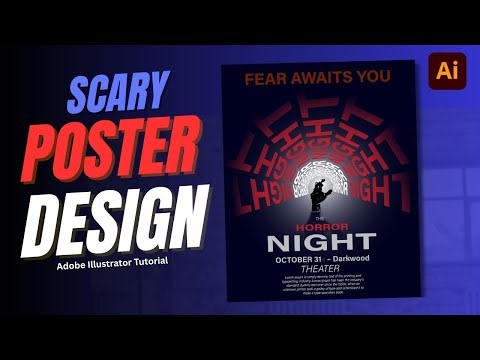 How to Design a Scary Horror Night Poster | Adobe Illustrator Tutorial#illustratortutorial