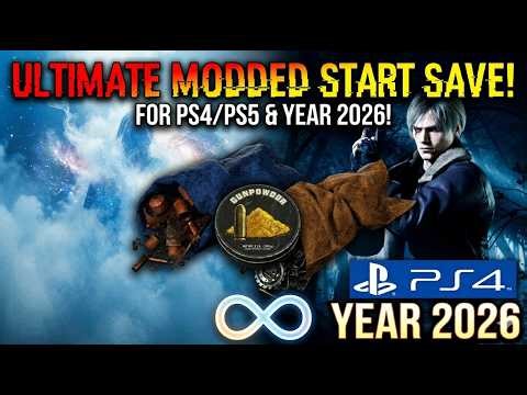 RE4 Remake: Modded Starter Save PS4! Infinity Resources ♾️