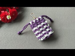 DIY Tutorial Macrame Pouch | Macrame Mini Pouch Easy Tutorial Macrame Bag for Beginners