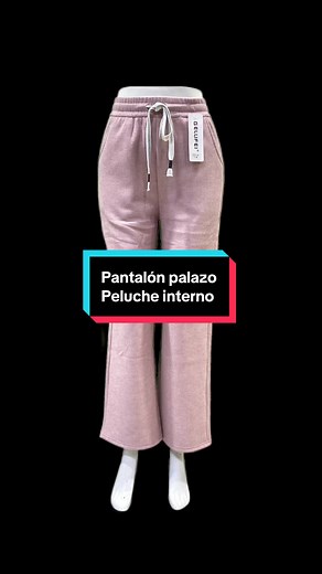 Pantalón Palazo Elegante con Peluche para Invierno