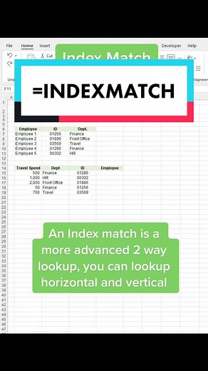 INDEXMATCH #formula #spreadsheet #microsoft #excel #learnexcel #indexmatch #lookup #finance #accounting #consulting #techtips #exceltips #excelcourse #audit #support #tuition #teaching