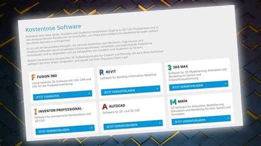 Autodesk Education: So kommen Sie kostenlos an Profi-Software