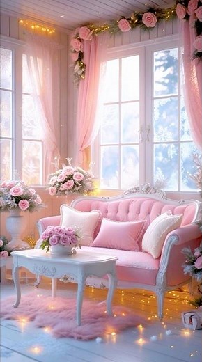 Romantic Winter Pink & White Cottage Tour 🌸 Cozy Shabby Chic Interior Design