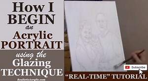 How to Begin an Acrylic Portrait Glazing Technique - Realistic Acrylic Portrait School