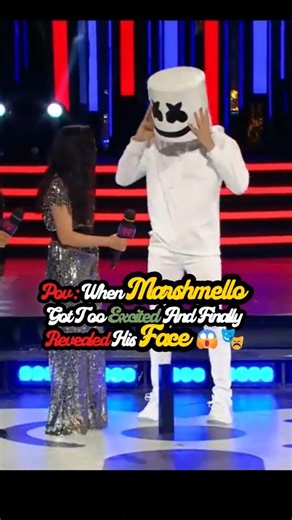 Pov : When Marshmello got too excited and reveal his Face l! 😱🎭 #fyp