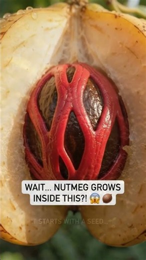 WAIT… Nutmeg Grows Inside THIS?! 😱🌰 #plantgrowth #timelapse #viral
