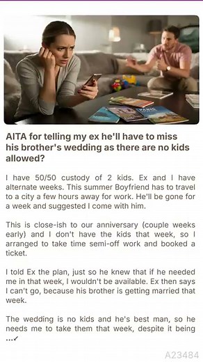31K views · 4 comments | AITA for telling my ✈ ex ️ he'll have to miss his brother's wedding as there  are 珞 no kids allowed? | AITA Neymar Judgment Hub | Facebook