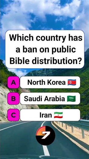 Which country has a ban on public Bible distribution? #shorts #usa #quiz