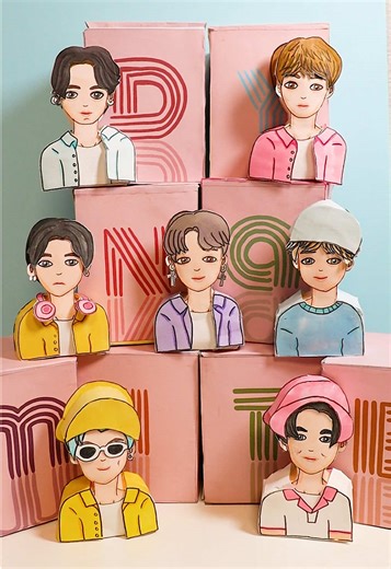 Create Tiny BTS Paper Crafts in Dynamite Outfits