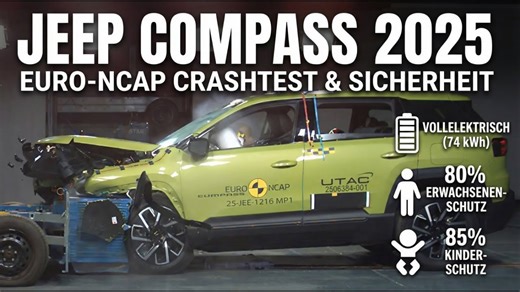 Euro-NCAP testet Jeep Compass 2025 – E-SUV auf dem Prüfstand