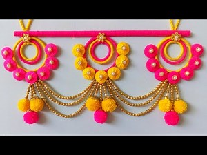Easy Woolen Door Hanging Toran Making From Old Bangles | Door Hanging Craft Ideas