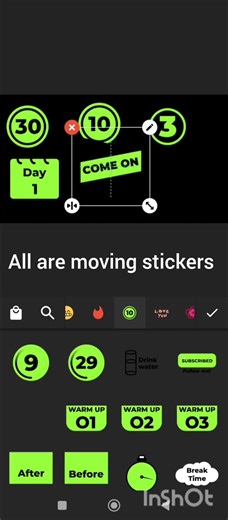 how to add stickers in inshot