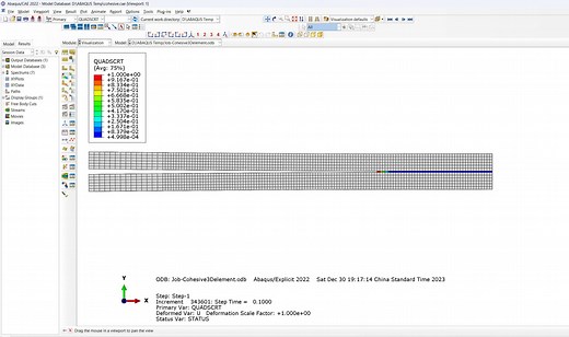 Abaqus Cohesive粘聚力模型模拟双悬臂梁DCB试件分层开胶