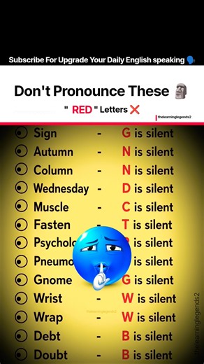 If You Don't Know These Silent Letters, You're Outdated 💀🗿 #englishspeaking #fluentenglish #shorts