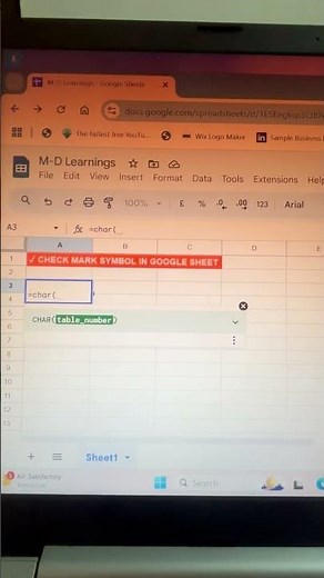 Insert Check Mark Symbol in Google Sheets in 5 Seconds! ✅🔥#shorts #googlesheets #viral