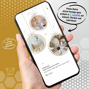 Digital Christmas Card With Festive Design – Modern Ecard With Photos & Christmas Greetings to Share via Email or Whatsapp - Etsy Canada