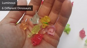 Mini Resin Dinosaur Figures to Hide, 36 PCS Tiny Plastic Dinosaurs Small Little Resin Animal Figurines Miniature Festival Rave Trinkets Bulk Glow in the Dark for Micro Fairy Garden Aquarium Decor