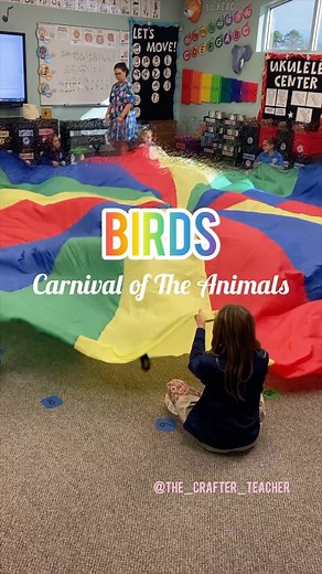 Hey Everyone, A Parachute game on early release day is the best!🤩 Today I played with my 3rd and 4th graders the famous PE game called “Cat and Mouse”. I adjusted it for our class a little bit so I called it: “Bird & Worm” 😉 while listening to the music “Birds” from “The Carnival of the Animals” by French composer Camille Saint Saens. How to play: Assign students the role of worm and bird. When the bird is called, the worm starts crawling under the parachute. Then the bird starts crawling on t