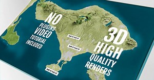 3D Physical Map - Bali / Indonesia
