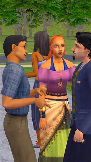 Julien Cooke is moving to Desiderata Valley 🚚 Natasha, Hannah, and Victor were eager to welcome their new neighbor. Julien treated them all to lunch 🍛 #sims2 #creatorsearchinsights #sims2chronicles
