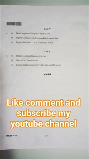 bca 3rd year java programming paper 2026 most imp question cg all university #exam #study #college