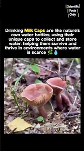 Mind Blowing Nature 🤯 How Drinking Milk Caps Collect Water #biology #science #short #nature